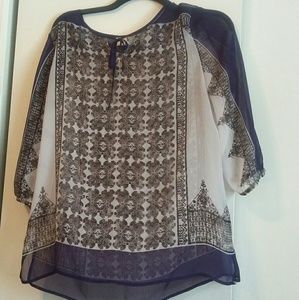 SOLD!!!Chico's sheer polyester chiffon tunic top